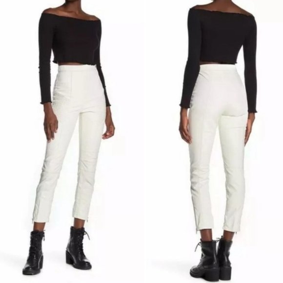 Free People Kaelin Vegan Leather Pants Size 6 NWT - Picture 2 of 6
